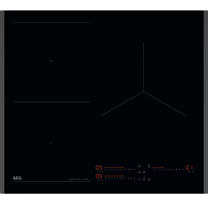 AEG TI63IQ30FB, encimera de inducción de 59 cm en negro con 3 zonas
