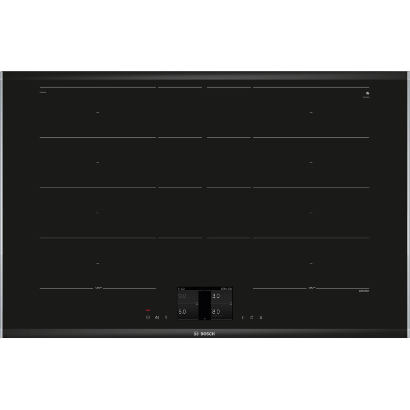 Encimera de inducción Bosch PXY875KW1E de 80 cm con pantalla TFT táctil y zona Flex