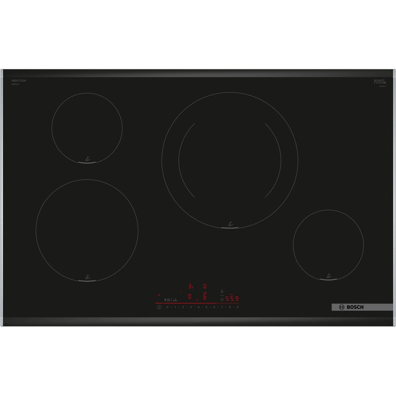 Inductiekookplaat Bosch PIE875HC1E van 80 cm, 4 zones met PerfectFry