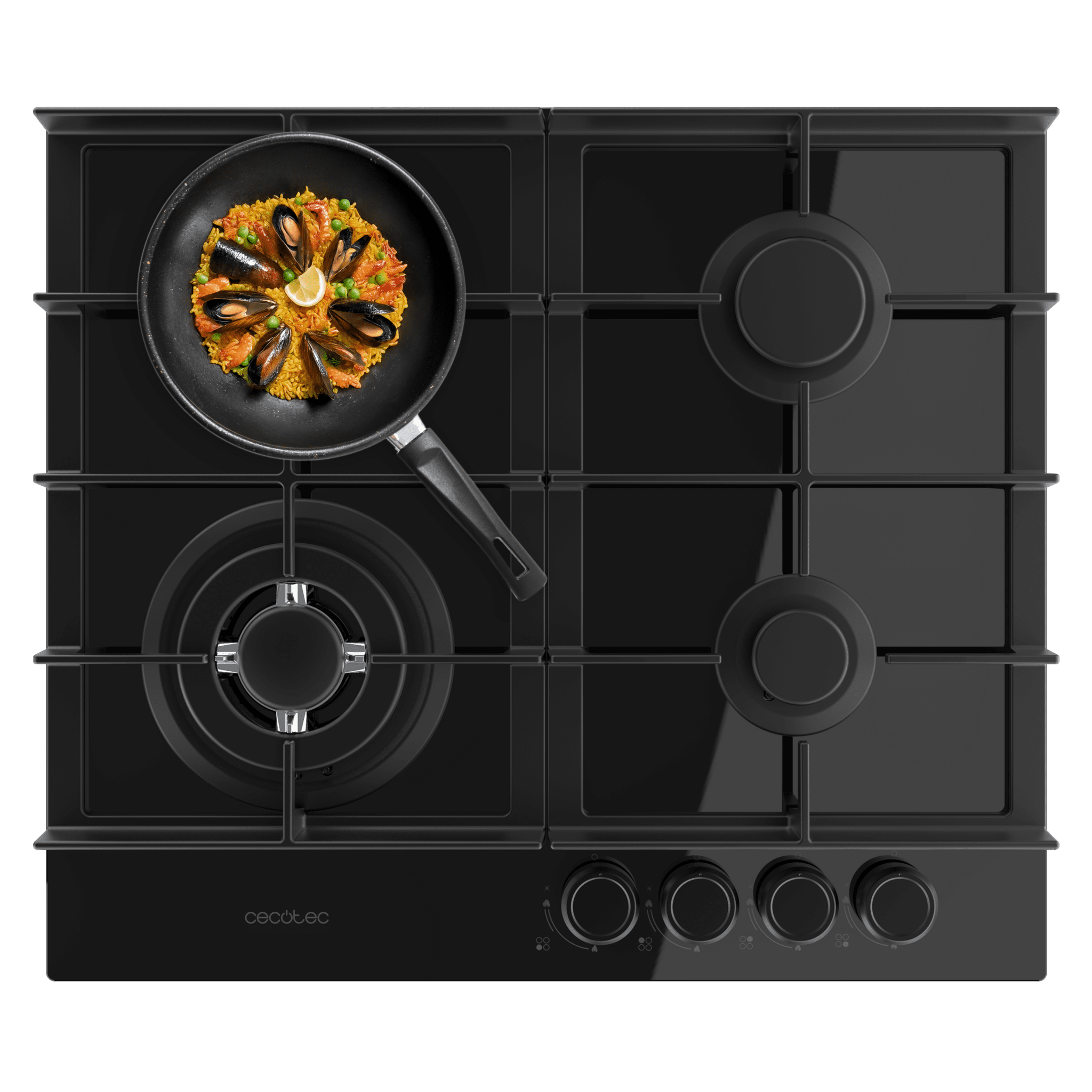 Gaskochfeld Cecotec Bolero Squad G 4400F Schwarzes Glas