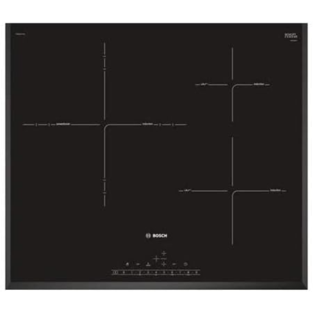 Bosch PID651FC1E: schwarzes Induktions-Kochfeld mit frontalem Touch-Bedienfeld
