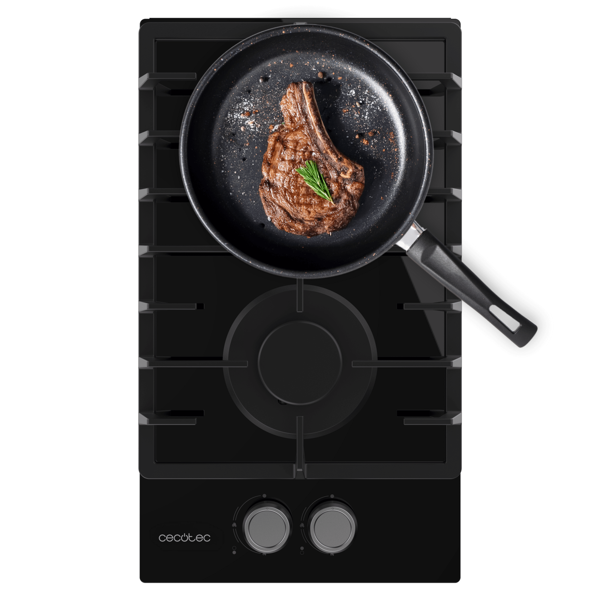 Gaskochfeld Cecotec Bolero Squad G 2200F Glass Black